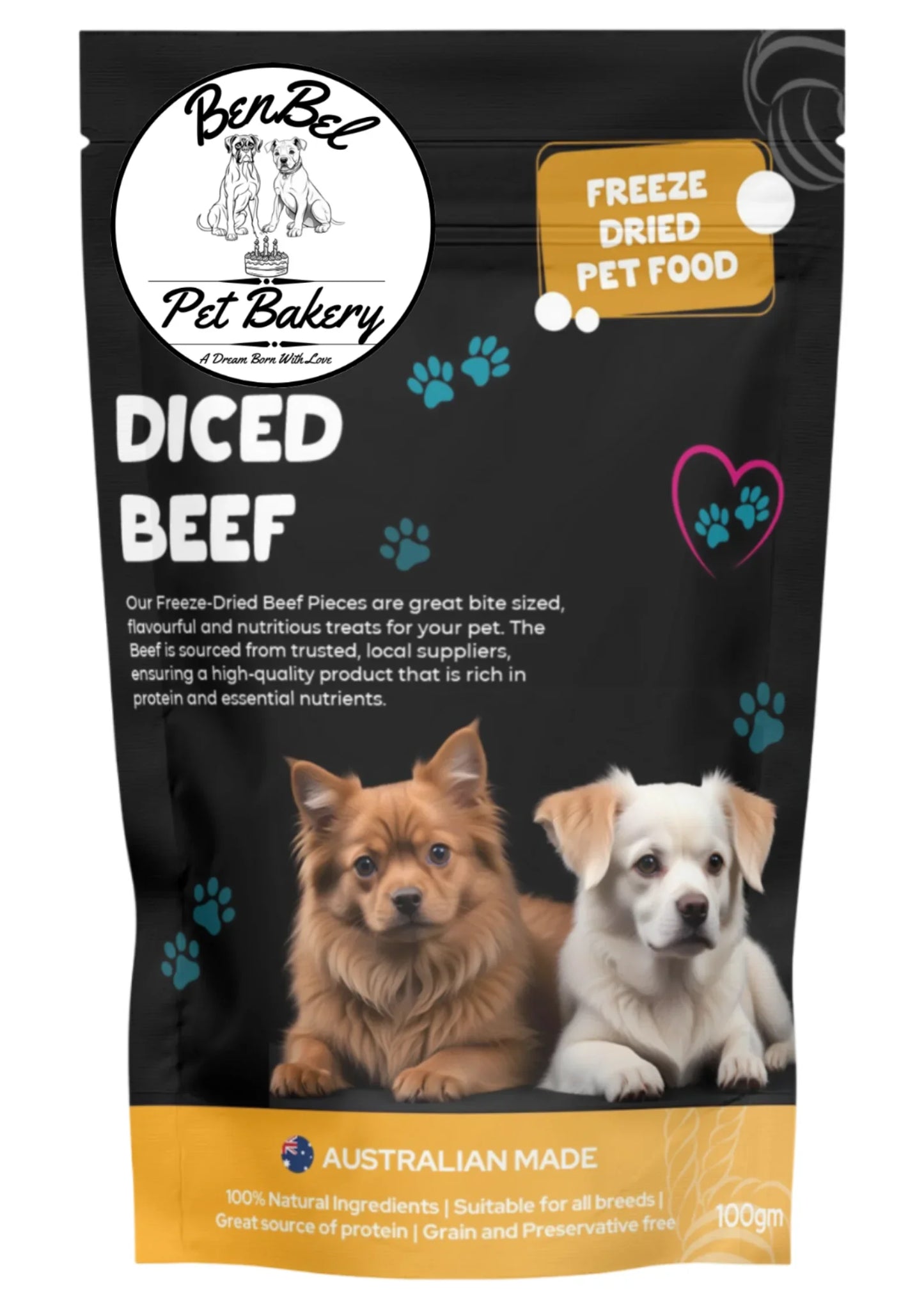 Dice Beef- Freeze-Dried