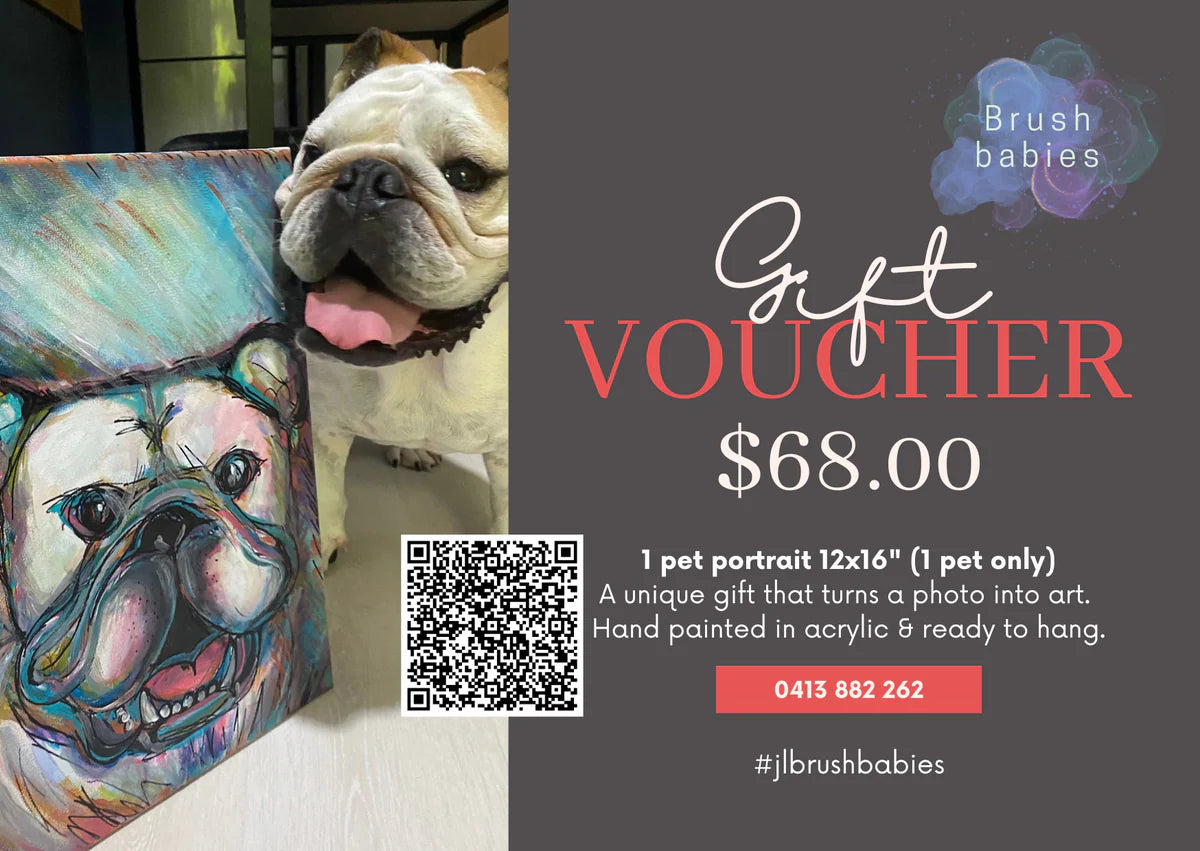 Brush babies gift voucher are now available - 12x16" (1 pet only)
